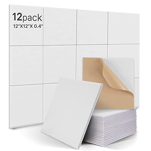 12 Panneaux Acoustiques Autocollants de Haute Densité pour la Décoration Murale et le Traitement Acoustique, bois et portes - Panneau acoustique mur...
