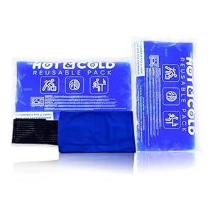 SURGICALMED – Pack de 2 Bolsas de Gel FrÃo o Calor Reutilizables (26 x 15 cm) – Incluye 1 Funda Multiposición de Tela con banda de compresión – Aptas para Nevera y Microondas – Ideales para Terapias