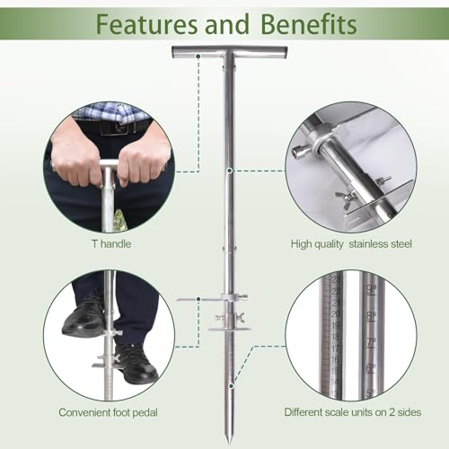 Herramienta Dibble para Plantar con Pedal y Mango en T miniatura 3