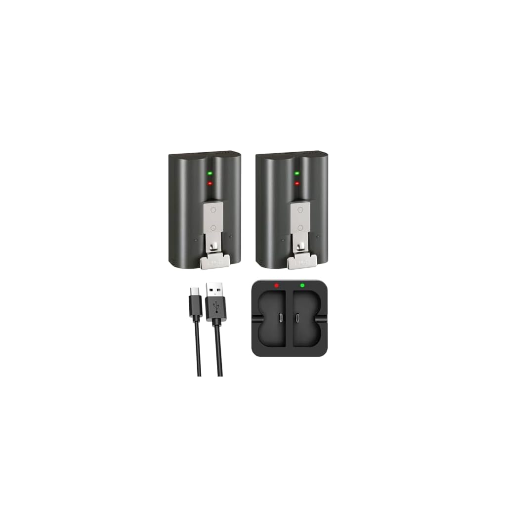 Productafbeelding van 2-pack 6800mAh snellaad-accupack van Ring, V4-accu en laadstation voor Ring-camera, vervangende accu voor Ring Video Doorbell 2/3/4/3 Plus, Stick Up Cam (2/3Gen), Spotlight Cam-batterijen. voor vergelijking en koopadvies