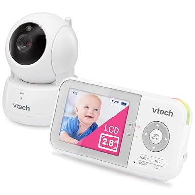 VTech Baby Monitor, No WiFi Secure Transmission – 19-Hour Battery, 2.8" Screen, Pan Tilt Zoom, Night Vision, 1000ft Range, Temperature Sensor, 2-Way Talk | VM923