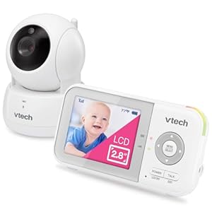 VTech VM923 Baby Monitor, 2.8” Screen, Pan-Tilt-Zoom, 1000ft Long Range, Night Vision, 2-Way Audio, Temperature Sensor, Lullabies, Secure Transmission No WiFi