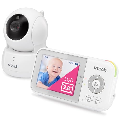 VTech Baby Monitor, No WiFi Secure Transmission – 19-Hour Battery, 2.8" Screen, Pan Tilt Zoom, Night Vision, 1000ft Range, Temperature Sensor, 2-Way Talk | VM923 by VTech - Used condition - US$26.51
