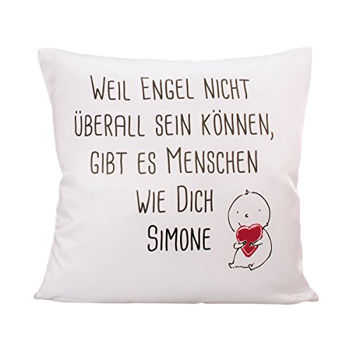 Geschenke 24 Kissen - Menschen wie Dich - personalisiertes Deko-Kissen mit liebevollem Spruch - mit Deinem Wunschnamen Bedruckt