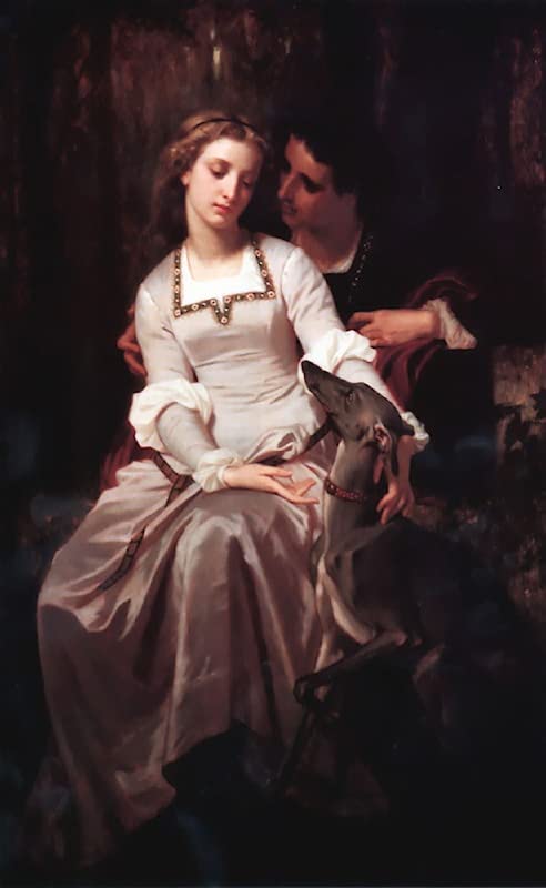 Affiche impression d'art Tristan et Isolde Hugues Merle tableau decoration murale 60x90
