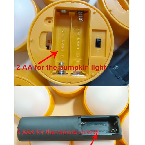 Image of QIDEA LED Pumpkin Lights with Remote and Timer, Battery Operated Bright Flickering Flameless Candles for Pumpkin Decor, Jack-O-Lantern Halloween Party Decorations,Orange Color, 12 Pack
