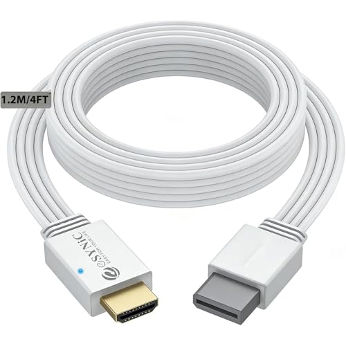 eSynic - eSynic 1080p HD WII to HDMI Cable Converter-Compact Cable Designed WII HDMI Adapter for Nintendo WII & WII U to HDTV/Monitor-No Signal Loss-Plug & Play for Super Mario/Party Games (Not for WII Mini)