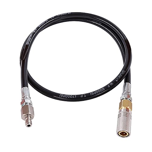 TUXING 4500Psi Pcp Paintball Airsoft Fill Whip Schlauchverlängerung, 36" DN2 Microbore Schlauch Air Filling Station Charging System mit Foster Quick-Detach Schlauch Montage männlich zu weiblich