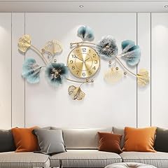 Wall Clocks for Living Room Decor,Large Wall Clock, 3 D Creative Metal Ginkgo Leaf Design,with Wall Clocks for Living Room Decor,Large Wall Clock, 3 D Creative Metal Ginkgo Leaf Design,with item