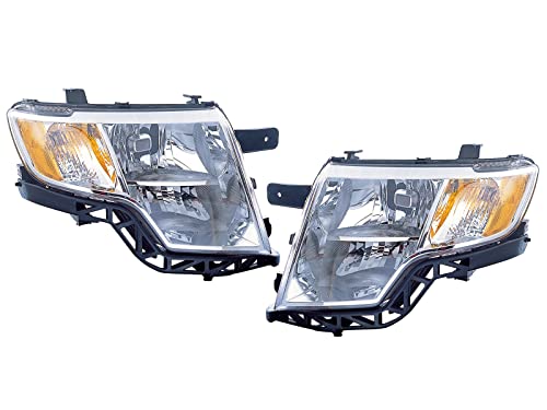 APA Replacement Headlight Headlamp for 2007 2008 2009 2010 Edge with Bulb Driver and Passenger PAIR Set 7T4Z13008A 7T4Z13008B FO2503228 FO2502228