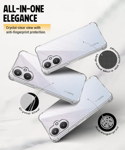 Image of WOW IMAGINE Clear Back Cover Case for Xiaomi Redmi 13C 5G | Poco M6 5G | Shockproof Soft TPU Case | Cushioned Edges for Ultimate Protection Back Cover Case - Transparent
