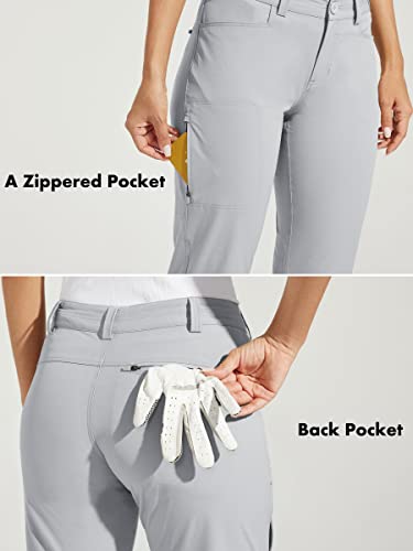 Willit Women's Golf Pants Stretch Hiking Pants Quick Dry Lightweight Outdoor Casual Pants With Pockets Water Resistant Gray 4 #TOP5