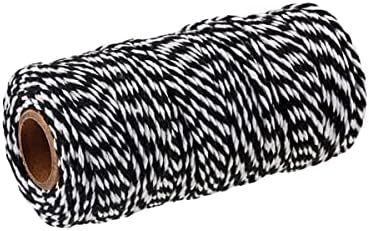 2mm White Cotton String, 100M Cotton Bakers Twine for Gift Packaging, DIY Arts and Crafts, Gardening, Cooking, Tying Meats, Butchers Twine, Baking, Scrapbook, Home Decorations and Christmas Ornaments