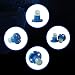 Qasim 10x T4.2 LED COB Bombillas Azul 1SMD para Luz de Salpicadero...