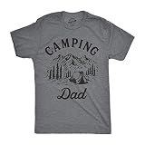 Crazy Dog T-Shirts Mens Camping Dad T-Shirt - Mountain Tent Graphic Tee for Campground Weekends and Outdoor Trips Grey XXL