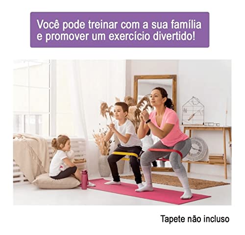 Kit 5 Faixas Elásticas Funcional Treino Pilates Fisioterapia Exercícios Em Casa Elástico Com 5 Nívei