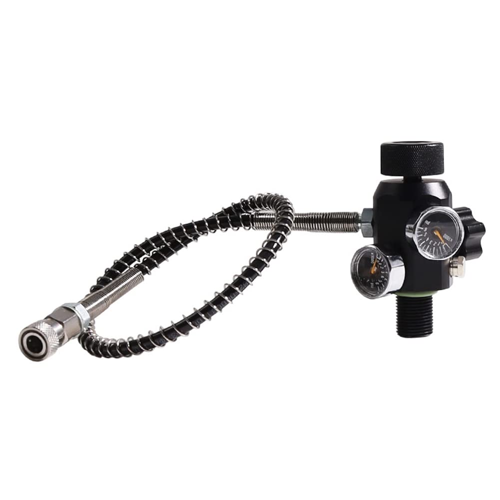Adaptateur Recharge PCP 400 Bar/6000 Psi Avec Jauge Et Tuyau Renforcé M18x1,5 – Noir