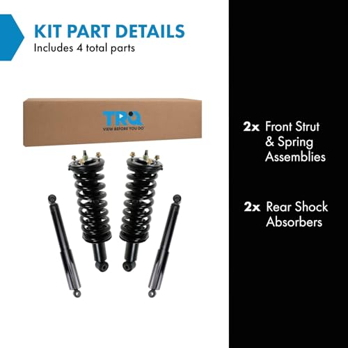 Image of TRQ Front and Rear Complete Strut Assembly & Shock Absorber Kit Complete Strut & Coil Spring Assembly Compatible with 2005-2015 Nissan Xterra