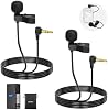 NEEWER Micrófono de solapa mini (2 unidades), 6.6 pies/2 m, micrófono de condensador con clip y conector TRS de 3.5 mm, compatible con DJI Mic 2, Rode Wireless Go II, CM28 CM31, cámara, LM5 2
