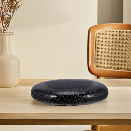 Coussin rond de siège en PU noir de qualité supérieure pour chaise - 6