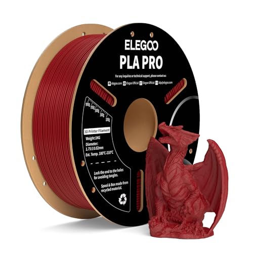 ELEGOO PLA PRO フィラメント 1.75mm PLAフィラメント 1.75mm 3D プリンター用フィラメント 1kg 強靭で高剛性 3D 印刷 ほとんどの3Dプリンターに対応 (1KG/スプール 2.2 lbs) クリムゾン（Amazon）