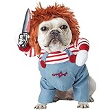 disfraces para perros halloween Disfraces de cosplay de mascotas para gatos y perros: este disfraz de muñecas mortales trae diversión a sus gatos/perros y los hace más atractivos..Como una película, con peluca y los atuendos, tu gato se verá como una muñeca mortal, que sería muy divertida en los ojos de las personas