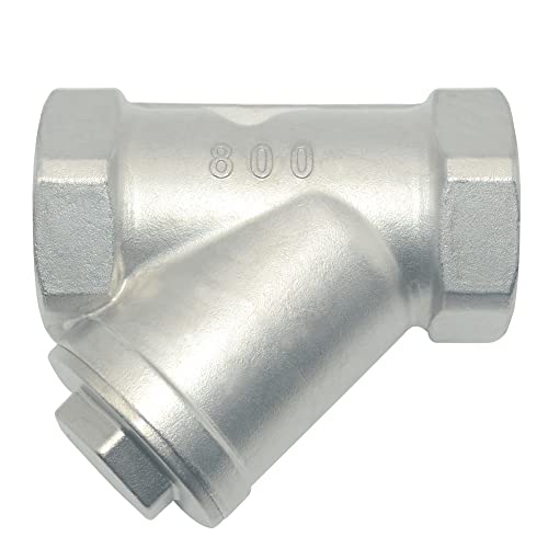 Image of 1-1 /2 inch WYE Strainer Mesh Filter Valve,800WOG Y-Spring NPT Female Check Valve,Stainless Steel SS316 CF8M