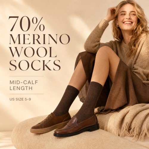 Image of Merino Wool Socks for Women, Lightweight Thin Wool Socks Womens Home Office