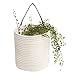 Wiszący kosz bawełniany do powieszenia doniczka na kwiaty, naturalna ręcznie tkana, kosz do przechowywania, pleciony kosz, doniczka wisząca, do wewnątrz i na zewnątrz