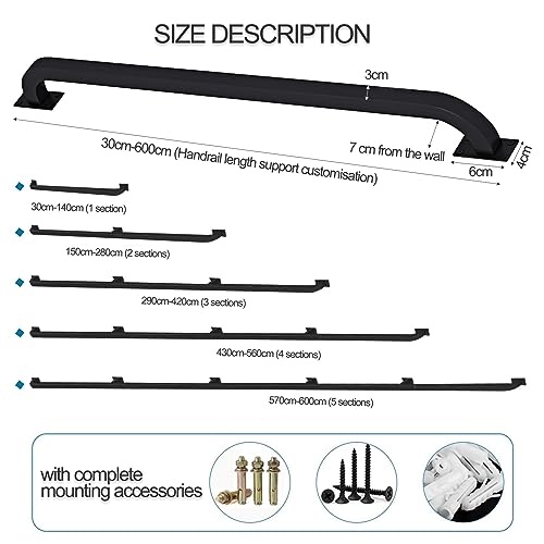 Rampe d'escalier en fer noir de 450 cm pour la sécurité de votre intérieur - 3