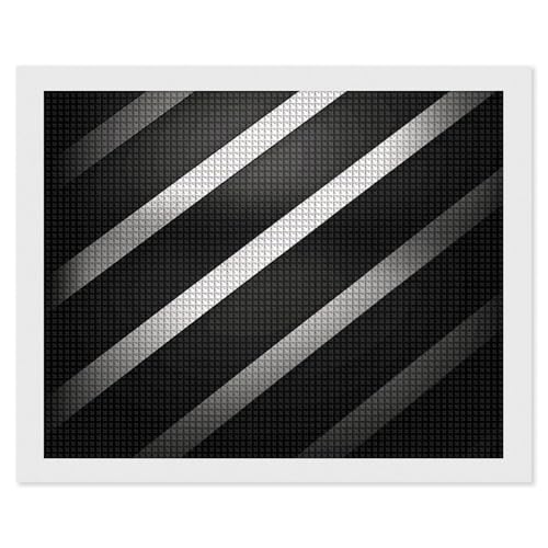 Kit peinture diamant 5D bandes noires et strass carrés complets pour adulte débutant