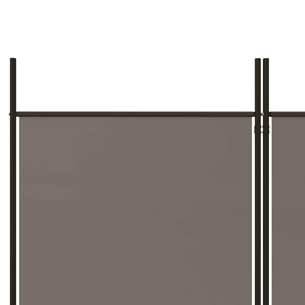 vidaXL Paravent 6 Panneaux 300x200 cm, Tissu Polyester & Cadre en Fer, Anthracite, Écran Pliable, Cloison Mobile pour Chambre et Bureau, Décoration intérieure