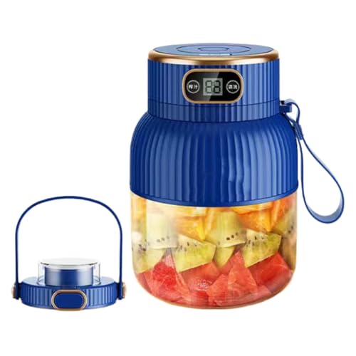 Multifunctional Portable Juicer Cup with Digital Display, 600ml Portable Smoothie Blender the Go, USB Rechargeable Juice Cup Blender, Handheld Juicer Cup, For Making Shakes Smoothies