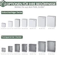 EYPINS Wasserdicht Verteilerkasten IP67, Anschlussdose Wasserdicht ABS Kunststoff Gehäuse außen Steckdosenkasten, Schaltkasten, Stromkasten mit Montagezubehör 30x20x16cm | Grauer Schaltschrank – Ansicht 7