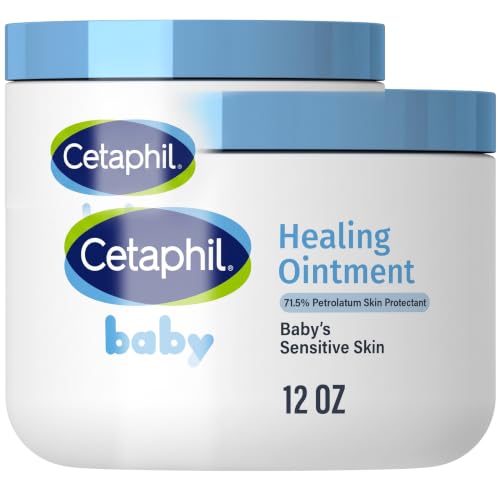 Cetaphil Baby Healing Ointment, Diaper Rash Ointment Soothes and Protects Baby's Irritated-Skin, Protectant For Dry Skin, 12oz, (Pack of 2)