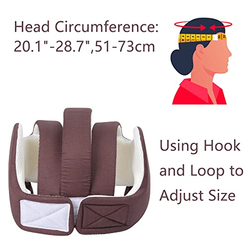 Thick Protection Helmet for Elderly Youth Kids Adults,Head Protection for Elderly Falls,Soft Helmet for Epilepsy Seizures Prevent Head Injuries,Safety Bump Cap,for Home Gardening (Coffee Mesh Inner) by Cepairng - Image 5