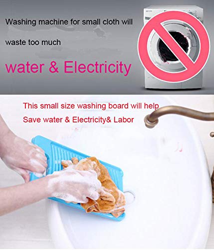 Image of Washing board mini washboards plastic wash board for baby cloth small Items cloth diapeers used in bathroom sink small basin lightweight travelling small size(blue)