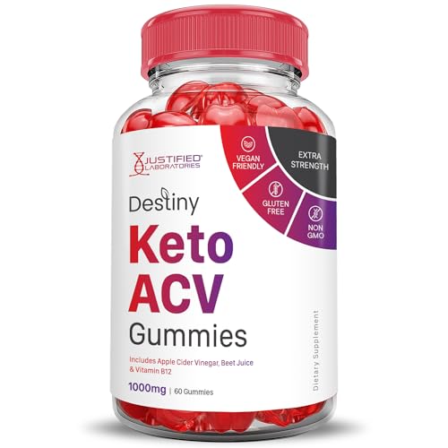 (3 Pack) Destiny Keto ACV Gummies Advanced Formula 1000MG Destiny Keto Gummies Apple Cider Vinegar Formulated with Pomegranate Beet Juice Powder B12 Vegan Non GMO 180 Gummys