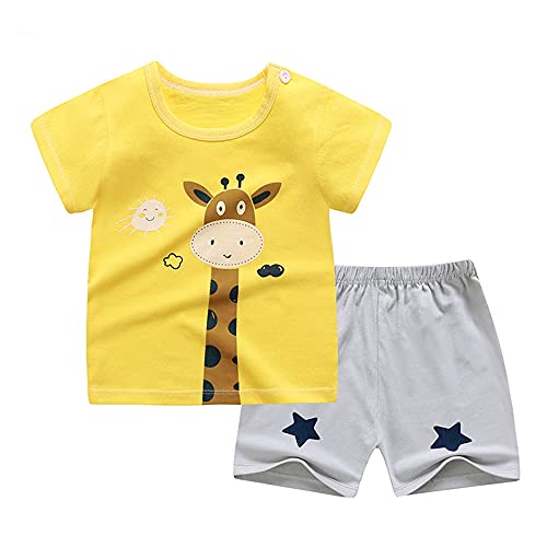Boy Clothes Baby Boy Clothes Toddler Boy Clothes Short Sleeve Shirt Tops Shorts Set 2PC Little Boy Clothes Baby Boy 6 12 Months Yellow B86