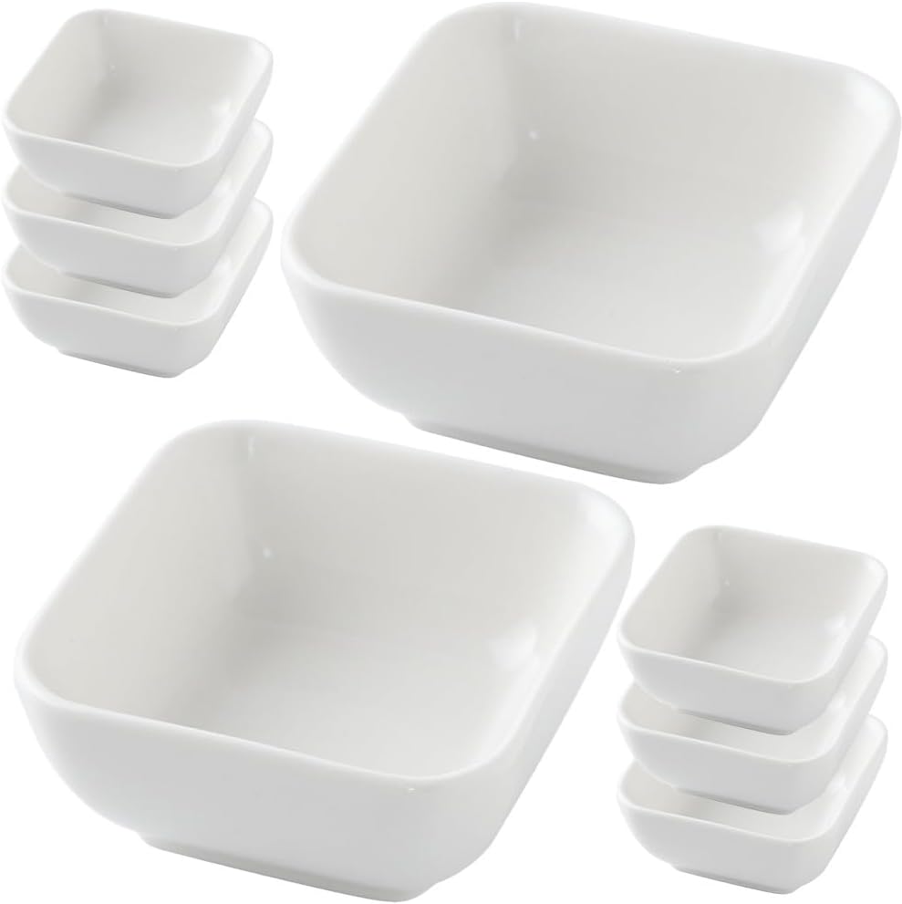 16 Pcs Small Dipping Bowls, White Ceramic Sauce Plates for Seasoning, Condiments, And Vinegar, Kitchen Supplies, 2. 95 Inch