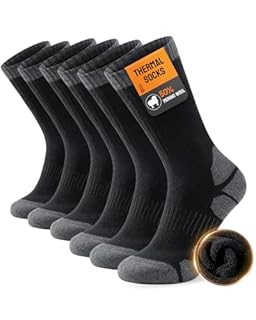 TANSTC Merino Wool Thermal Socks for Men & Women – Warm Thick Cushioned Crew Hiking, Walking, Running & Work Socks, 3 Pairs OEKO-TEX Certified