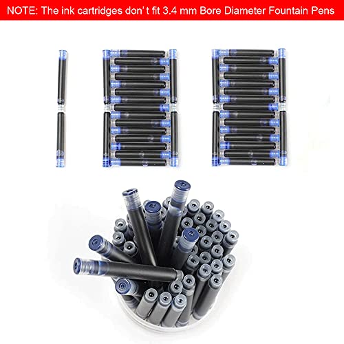 100Pcs Jinhao Fountain Pen Ink Cartridges Refills, Disposable And Universal - 2.6 Mm Bore Diameter (Black Ink) #TOP3