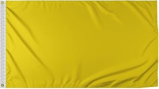 Promopatriot Quarantine Flag, 16 x 24 inches, 200 Printed Nylon Grommets, Solid Yellow Message Flags for Boats