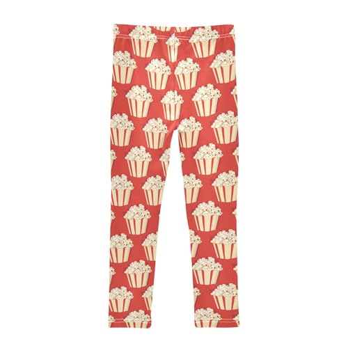 Girls Leggings Cute Popcorn Box Print Soft Toddler Leggings for Girls Kids Pants Size 4T-10T2