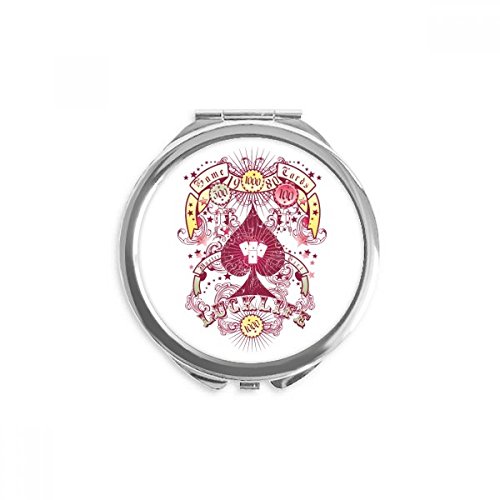 Miroir de poche motif cartes à jouer portable pour vos déplacements