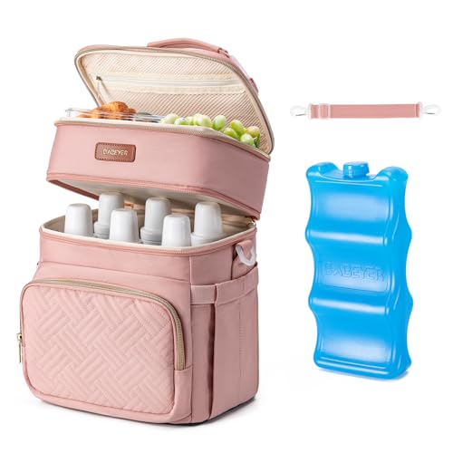 Image of BABEYER Breastmilk Cooler Bag with Ice Pack Fits 6 Baby Bottles Up to 9 Ounce