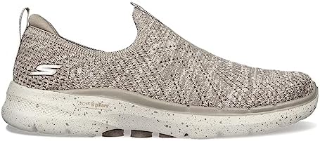 Skechers Women's GO Walk 6 Textured Knit Sneaker, Taupe, 5.5 | Image 1