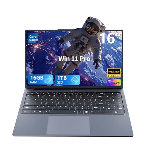 PC Portatile 16 Pollici con Core i5-8210Y, Laptop 16GB RAM