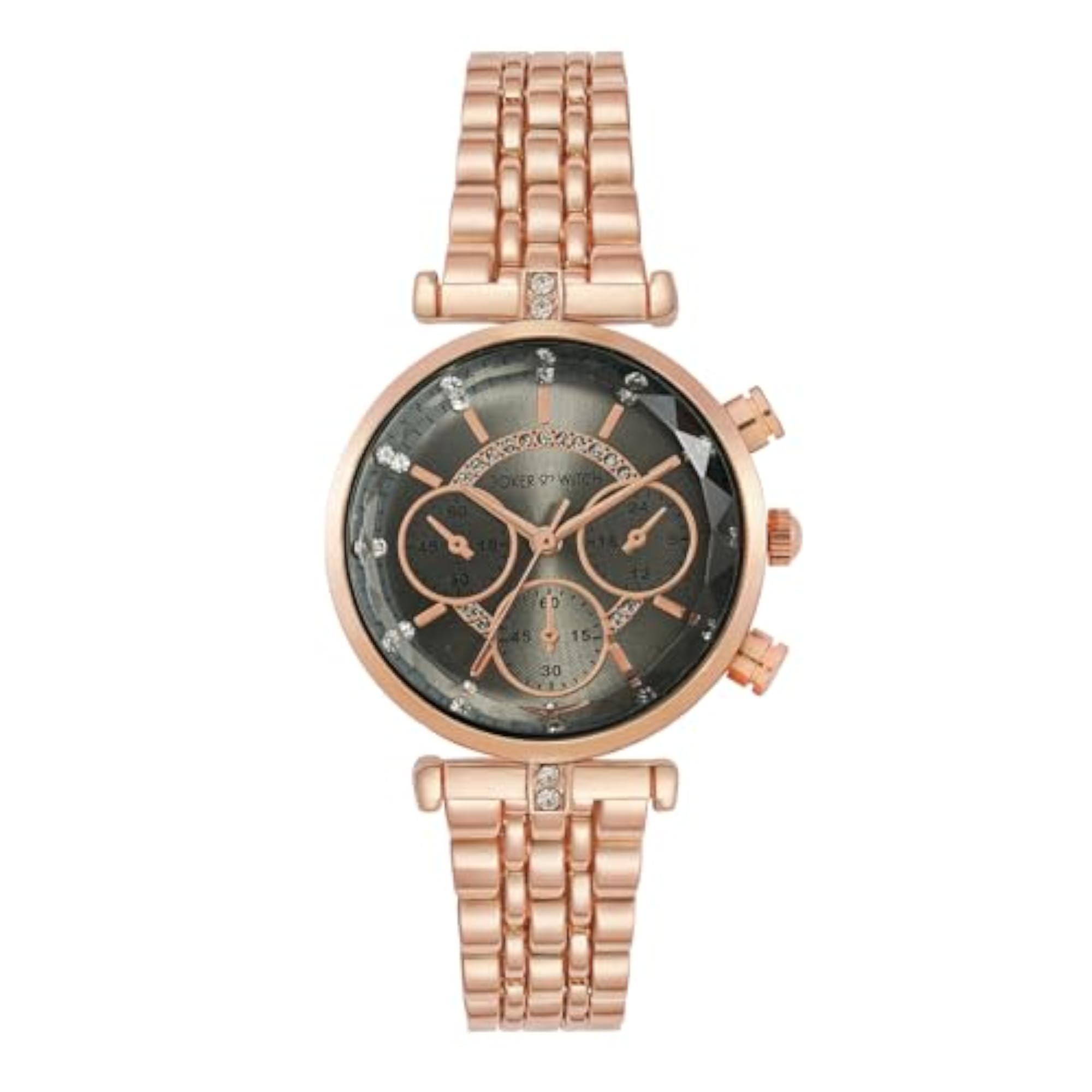 Women's Grey Sunray Dualtone Metallic Strap Watch