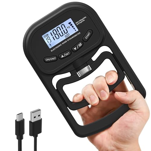 inaepeak 180 kg Griffkrafttrainer wiederaufladbares elektronisches Handdynamometer digitaler Griffkraft-Tester mit LCD-Display verstellbarer Handgriff-Dynamometer Handtrainer für Kraft
